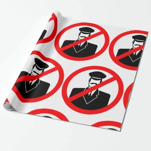 No Chauffeur Allowed Symbol Funny Warning Cadeaupapier (Uitgerold)
