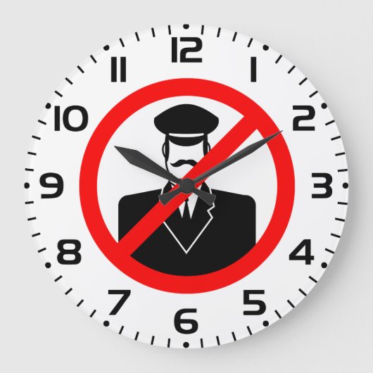 No Chauffeur Allowed Symbol Funny Warning Grote Klok (Voorkant)