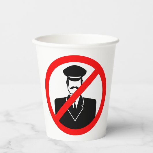 No Chauffeur Allowed Symbol Funny Warning Papieren Bekers (Voorkant)