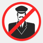 No Chauffeur Allowed Symbol Funny Warning Ronde Sticker (Voorkant)