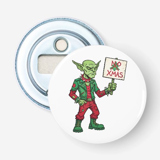No Christmas – Rebel Alien Style Button Flesopener (Voorkant)