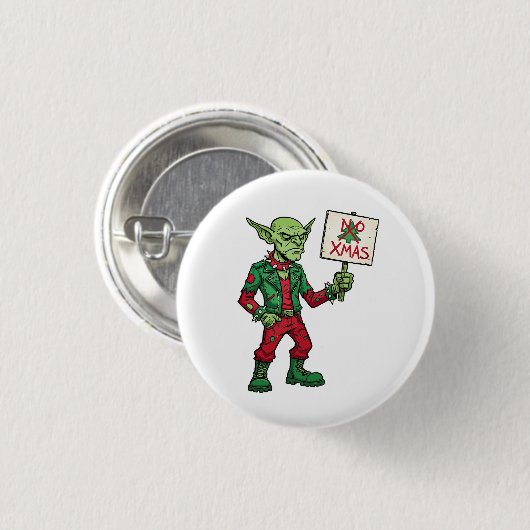 No Christmas – Rebel Alien Style Ronde Button 3,2 Cm (Voorkant /achterkant)