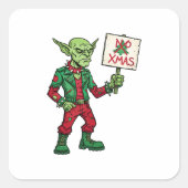 No Christmas – Rebel Alien Style Vierkante Sticker (Voorkant)