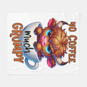 No Coffee Much Grumpy  Fleece Deken (Voorkant (Horizontaal))