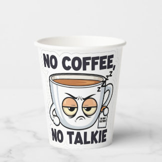 No Coffee, No Talkie Papieren Bekers