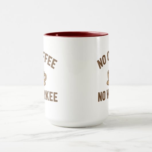 No Coffee No Worker - Grappig Koffie Liefhebber On Mok (Midden)