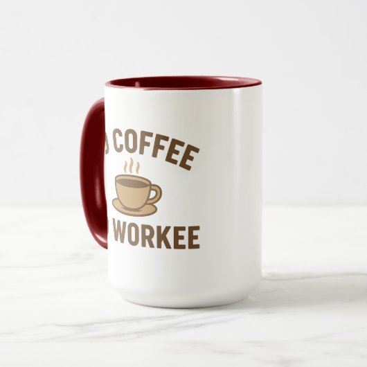 No Coffee No Worker - Grappig Koffie Liefhebber On Mok (Voorkant links)