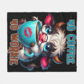 No Coffee No Workie  Fleece Deken (Voorkant (Horizontaal))