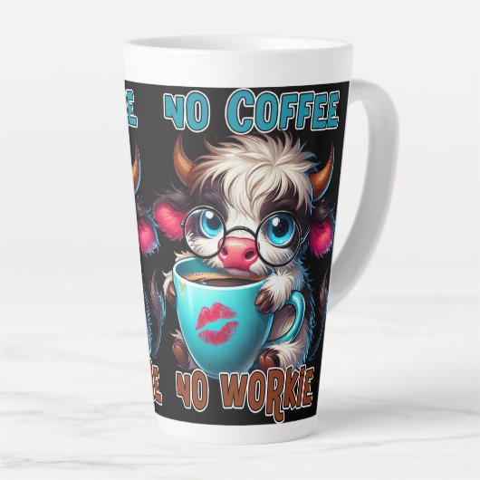 No Coffee No Workie  Latte Mok (Rechterhoek)