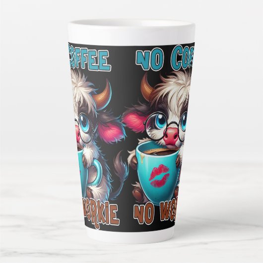 No Coffee No Workie  Latte Mok (Voorkant)