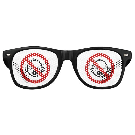 NO Cry Babies ⚠ Thai Airport Sign ⚠ Retro Zonnebril (Voorkant)