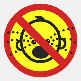 NO Cry Babies ⚠ Thai Airport Sign ⚠ Ronde Sticker