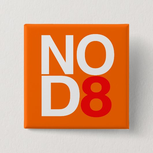 NO D8 VIERKANTE BUTTON 5,1 CM (Voorkant)
