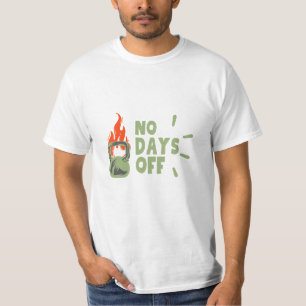 “No Days Off” Gym Motivatie T-Shirt , Kettlebell