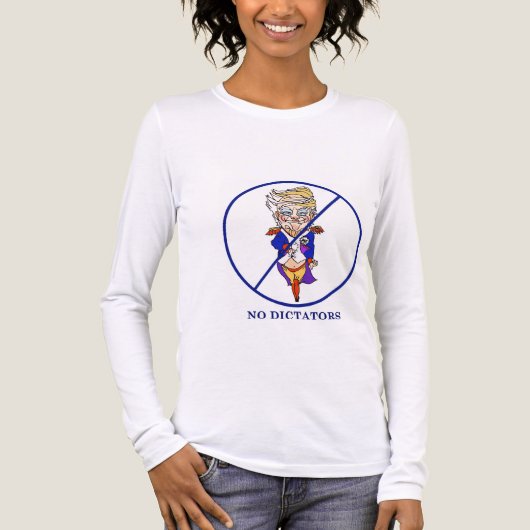 No Dictators long sleeve t Tri-Blend Shirt (Voorkant volledig)