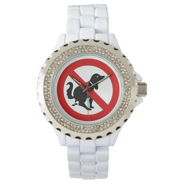 NO Dog Fouling ⚠ Thai Sign ⚠ Horloge (Voorkant)