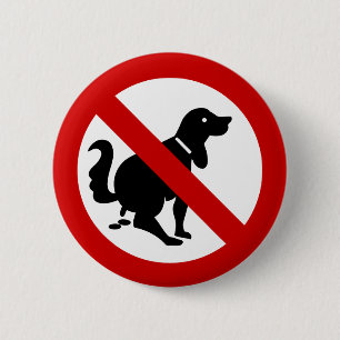 NO Dog Fouling ⚠ Thai Sign ⚠ Ronde Button 5,7 Cm