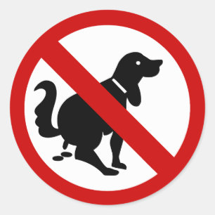 NO Dog Fouling ⚠ Thai Sign ⚠ Ronde Sticker