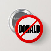 "NO DONALD" RONDE BUTTON 5,7 CM (Voorkant /achterkant)