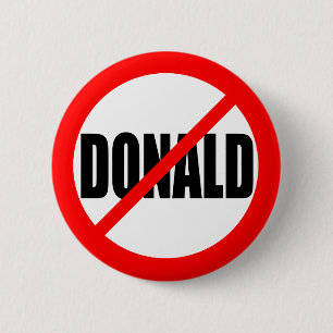 "NO DONALD" RONDE BUTTON 5,7 CM