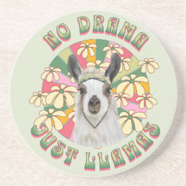 No Drama Just Llamas - Cute Boho Llama Zandsteen Onderzetter