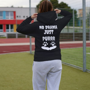 No Drama Just Purrr Schattige Cat Fun Quote Modern Hoodie
