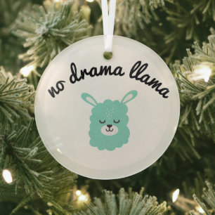 No Drama Llama Glas Ornament