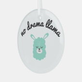 No Drama Llama Glas Ornament (Voorkant links)
