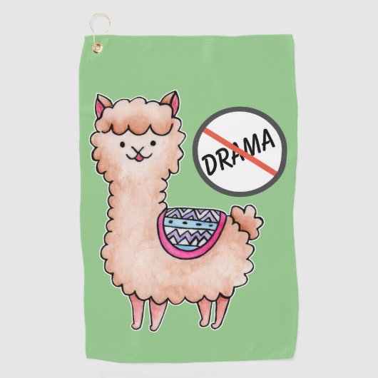 No Drama Llama Golfhanddoek (Voorkant)