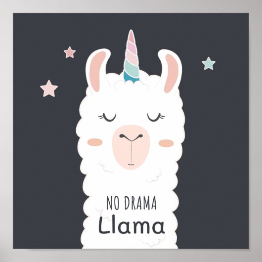 No Drama Llama Poster (Voorkant)