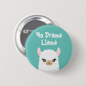 No Drama Llama Ronde Button 5,7 Cm (Voorkant /achterkant)