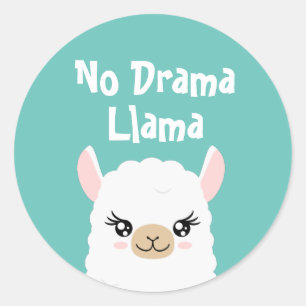 No Drama Llama Ronde Sticker