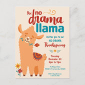 No Drama Llama Thanksgiving Cream Invitation (Devant)