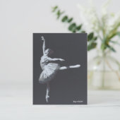 No Drama, Only Freedom, Black & White Ballerina Briefkaart (Staand voorkant)