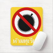 NO Durian ⚠ Thai Language Script Sign ⚠ Muismat (Met muis)