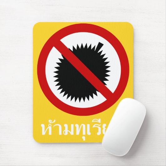 NO Durian ⚠ Thai Language Script Sign ⚠ Muismat (Met muis)