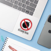 NO Durian ⚠ Thai Language Script Sign ⚠ Sticker (Laptop met iPhone)