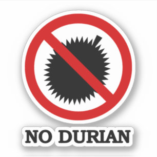 NO Durian Tropical Fruit Sign Sticker