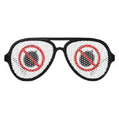 NO Durian Tropical Fruit ⚠ Thai Sign ⚠ Aviator Zonnebril (Voorkant)