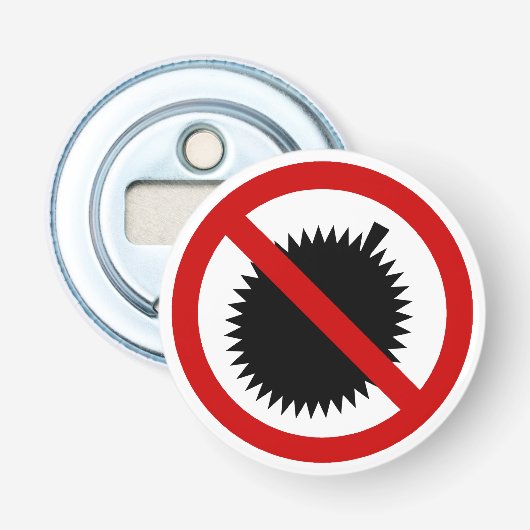 NO Durian Tropical Fruit ⚠ Thai Sign ⚠ Button Flesopener (Voorkant)
