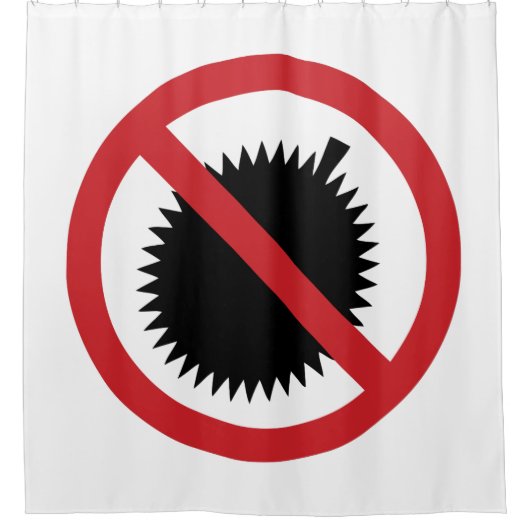 NO Durian Tropical Fruit ⚠ Thai Sign ⚠ Douchegordijn (Voorkant)