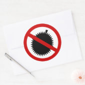 NO Durian Tropical Fruit ⚠ Thai Sign ⚠ Ronde Sticker (Envelop)