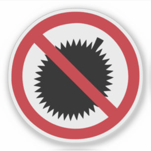 NO Durian Tropical Fruit ⚠ Thai Sign ⚠ Sticker