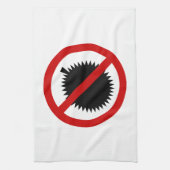 NO Durian Tropical Fruit ⚠ Thai Sign ⚠ Theedoek (Verticaal)