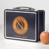 NO EGGS Allergy Alert & Name Metal Lunch Box (En situation)