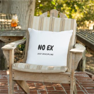 No Ex Just Discipline Gym Motiverend Minimalistisc Buitenkussen