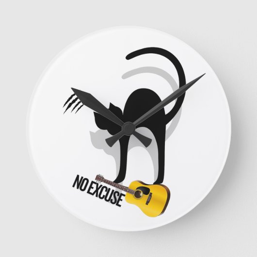 No Excuse Cat per keychain Ronde Klok (Voorkant)