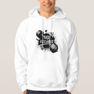 No Excuses Hoodie – Krachtige Motiverende Typograf