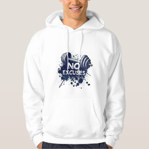 No Excuses Hoodie – Krachtige Motiverende Typograf