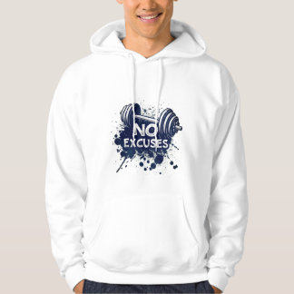 No Excuses Hoodie – Krachtige Motiverende Typograf